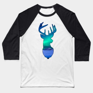 Aurora borealis shooting star cosmic deer Baseball T-Shirt